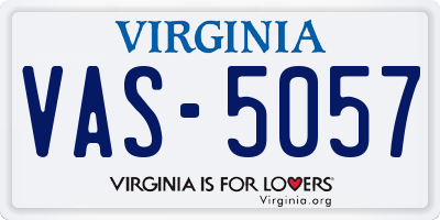 VA license plate VAS5057