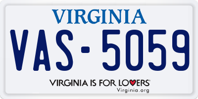 VA license plate VAS5059