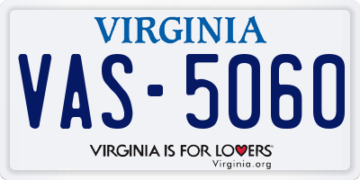 VA license plate VAS5060