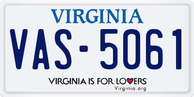 VA license plate VAS5061