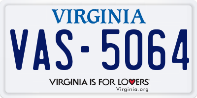 VA license plate VAS5064