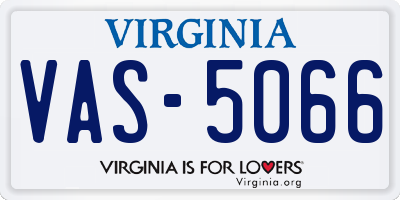 VA license plate VAS5066