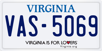 VA license plate VAS5069