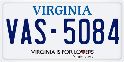 VA license plate VAS5084