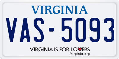 VA license plate VAS5093