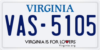 VA license plate VAS5105