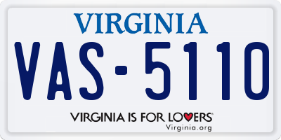 VA license plate VAS5110