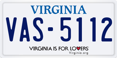 VA license plate VAS5112