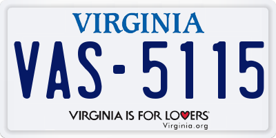 VA license plate VAS5115