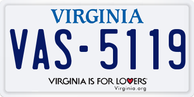 VA license plate VAS5119