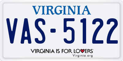 VA license plate VAS5122