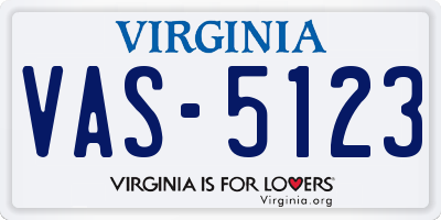 VA license plate VAS5123