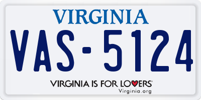 VA license plate VAS5124