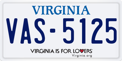 VA license plate VAS5125