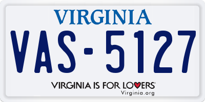 VA license plate VAS5127