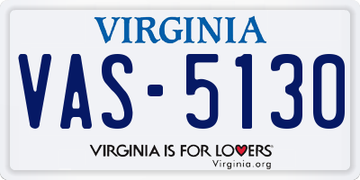 VA license plate VAS5130