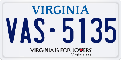 VA license plate VAS5135