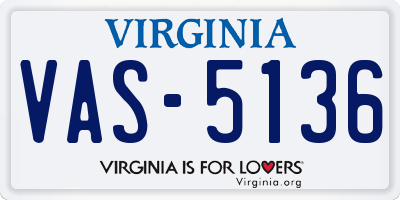 VA license plate VAS5136