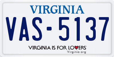 VA license plate VAS5137