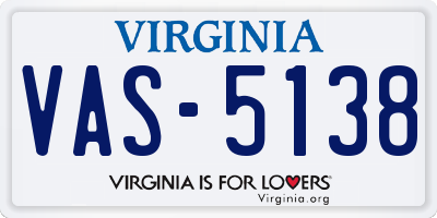 VA license plate VAS5138