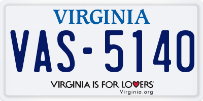 VA license plate VAS5140