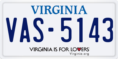 VA license plate VAS5143