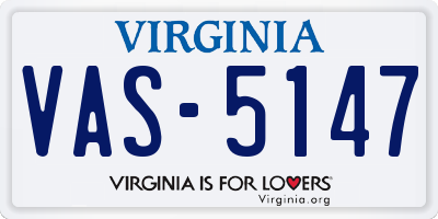 VA license plate VAS5147