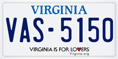 VA license plate VAS5150