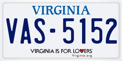 VA license plate VAS5152