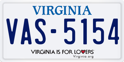 VA license plate VAS5154