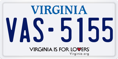 VA license plate VAS5155