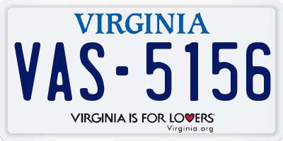 VA license plate VAS5156