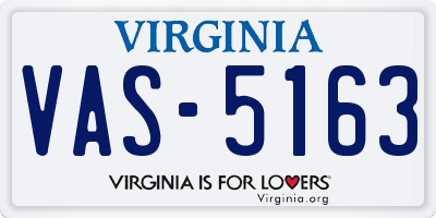 VA license plate VAS5163