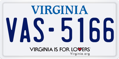 VA license plate VAS5166