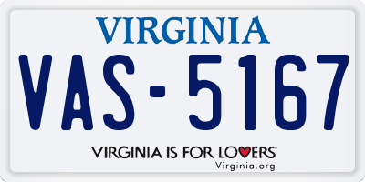 VA license plate VAS5167