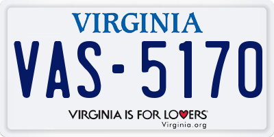 VA license plate VAS5170