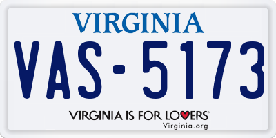 VA license plate VAS5173