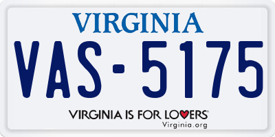 VA license plate VAS5175