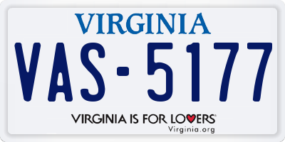 VA license plate VAS5177