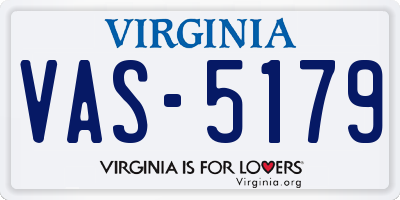 VA license plate VAS5179