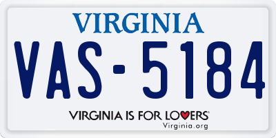 VA license plate VAS5184