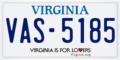 VA license plate VAS5185