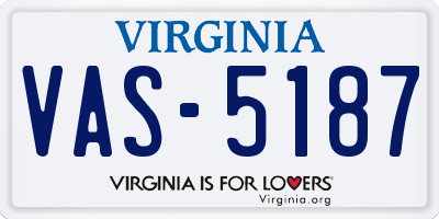 VA license plate VAS5187