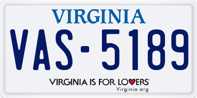 VA license plate VAS5189