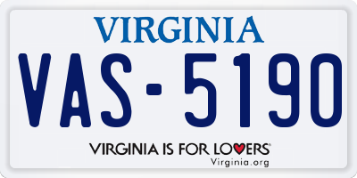 VA license plate VAS5190