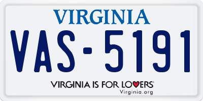 VA license plate VAS5191