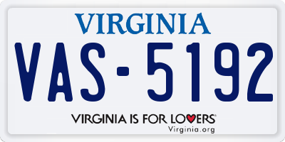 VA license plate VAS5192