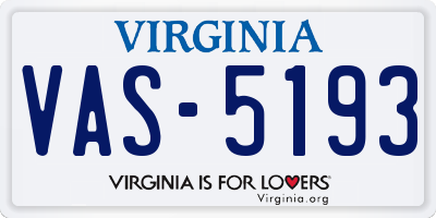 VA license plate VAS5193