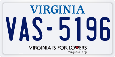 VA license plate VAS5196