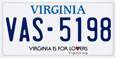 VA license plate VAS5198